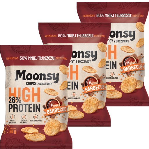 Eurowafle Moonsy Barbecue šošovicové lupienky s príchuťou 60 g x 3 kusy