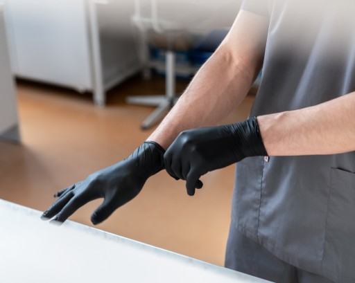 Jednorazové ochranné rukavice bez púdru Nitrylex Black, čierne XL, 100 ks