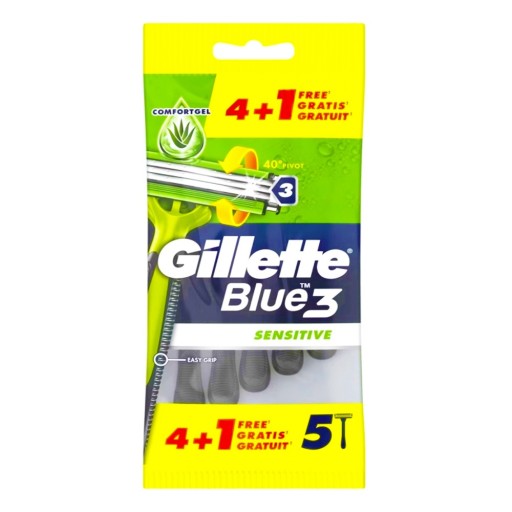 Gillette Blue3 Sensitive jednorázové holiace strojčeky 5 ks