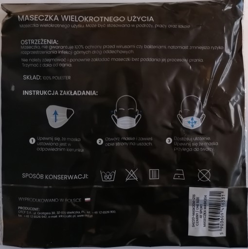 Opätovne použiteľná ochranná maska 4F S4Z20-MASK204-21S čierna