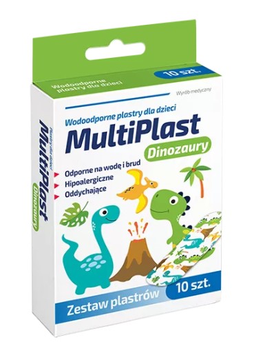 MULTIPLASTOVÉ VODEODOLNÉ NÁŠIVKY PRE DETI DINOSAURY: 10 kusov