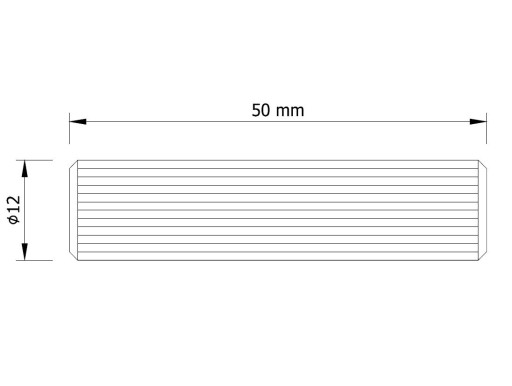 100 x Hmoždinka do nábytku z bukového dreva Ø 12 x 50 mm