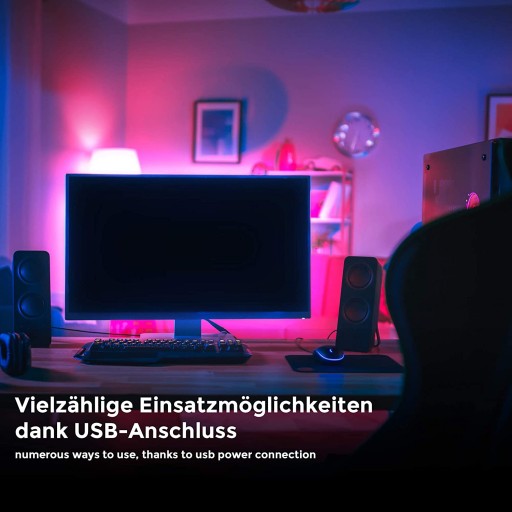 LED PÁS 10W - 2m - USB S DIAĽKOVÝM - PODSVIETENÍM TV