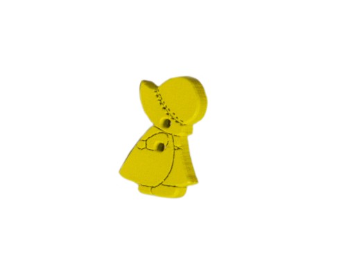 Drevené gombíky Girl Yellow 23x15m 2 ks