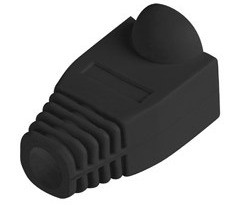 Gumový kryt pre zástrčku RJ45, 100 kusov, čierny