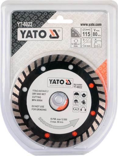 DIAMANTOVÝ REZNÝ KOTÚČ NA ŽULU 115MM YT-6022