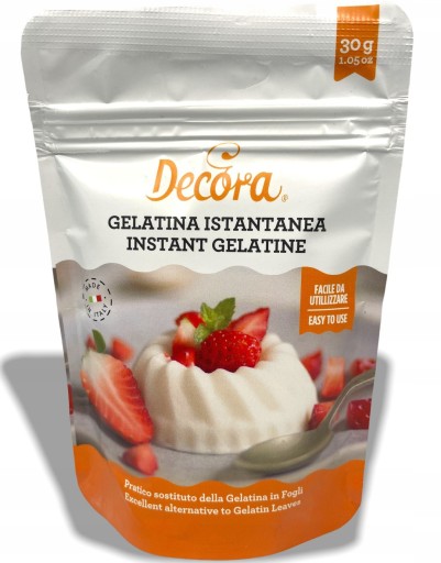 SILNÁ PRÍRODNÁ POTRAVINÁRSKA ŽELATÍNA ZAhustená NA KRÉMOVÉ TORTY DEZERTY 30g