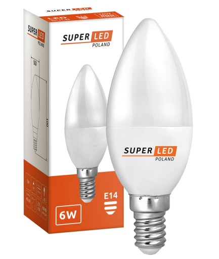 LED žiarovka E14 C37 6W = 60W SMD 630lm CCD sviečka