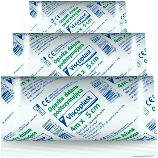 VISCOPLAST pletená bandáž 4 m x 5 cm - 3 ks