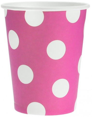 FUCHSIA papierové poháre, POTTIES poháre, 6 ks