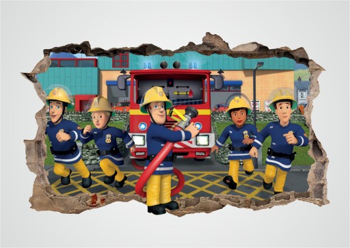 Nálepka na stenu FIREMAN SAM! 3D efekt! Veľký výber z