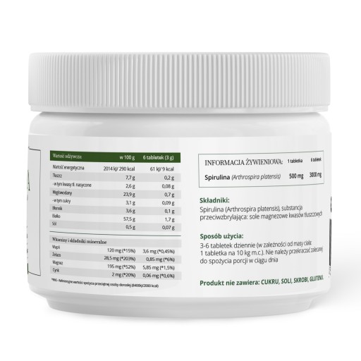 SPIRULINA Arthrospira Platensis CHOLESTEROL CHOLESTEROL Z RIAS 500 tbl.