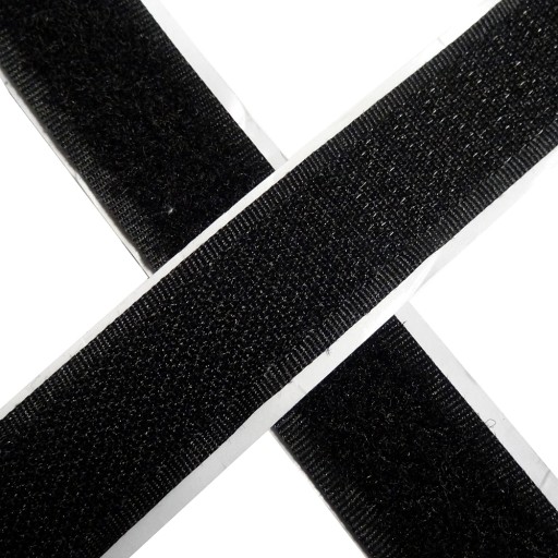Suchý zips s LEPOM 2cm ČIERNA SADA 1m+1m 18263