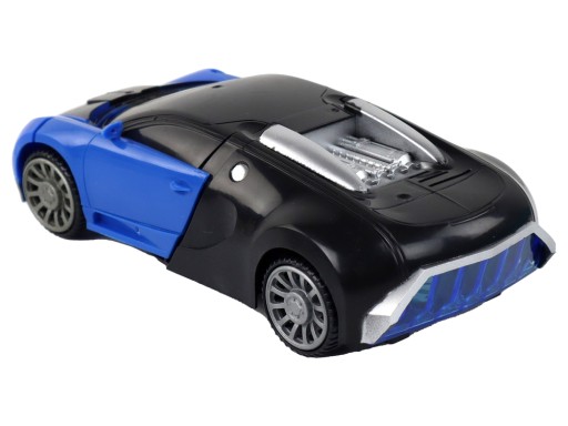 Robotické auto 2v1 Bugatti s modrými svetelnými efektmi