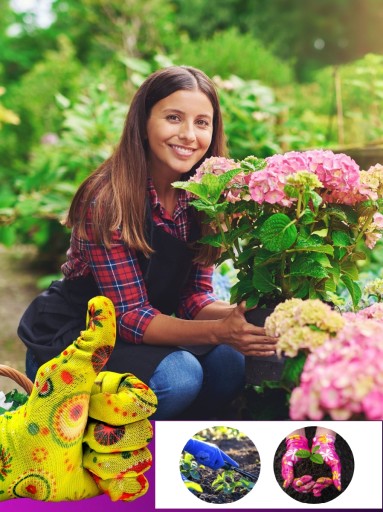Dámske záhradné rukavice Weeding Work Rukavice s kvetmi, veľkosť 8-M