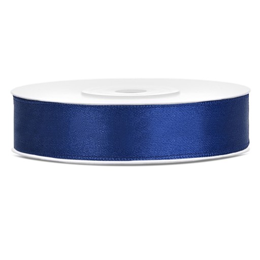 Saténová stuha - PartyDeco - námornícka modrá 12 mm x 25 m