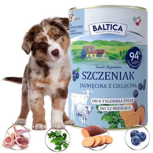 BALTICA MOKRÉ KRMIVO PRE ŠTEŇATÁ JAHANČINA S TEĽACÍM 400G