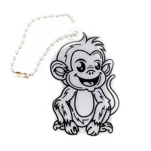 Reflexný prívesok, kľúčenka pre deti, na batoh na bicykel, MERRY MONKEY