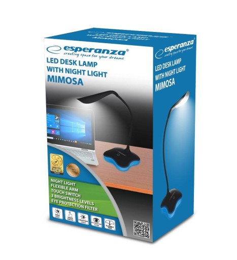 Esperanza MIMOSA ELD105K stolová lampa LED 1m Neutrálna biela