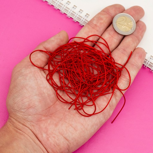 Taštička na vyšívanie hladká, mäkká, medená, červená, 1 mm, 580 cm/10 g