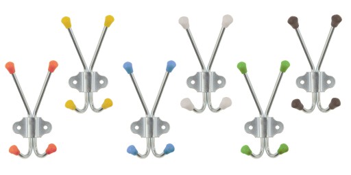 Nástenný vešiak so 4 školskými háčikmi COLORS HOOK