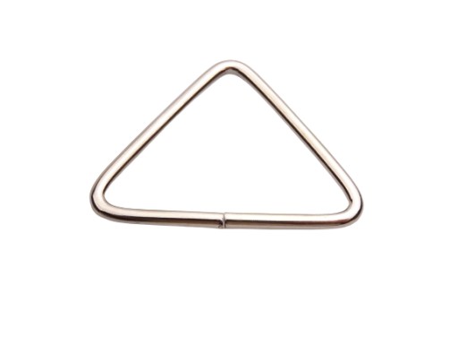 Kožený rámový trojuholník 40 / 30 / 3 mm strieborný, 1 kus