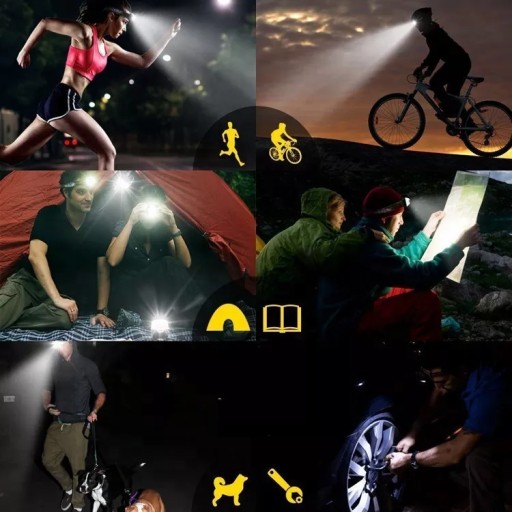 HLAVOVÁ LAMPA VÝKONNÁ HLAVOVÁ LAMPA NABÍJACIA USB LED