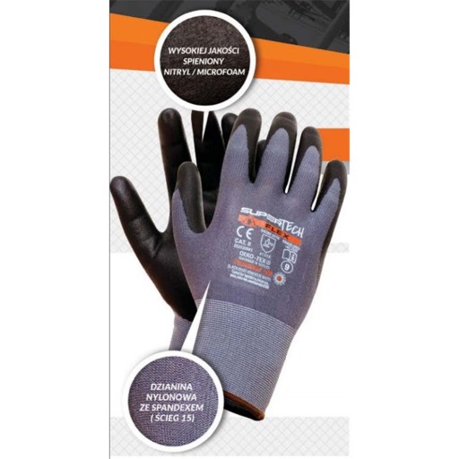 Silné pracovné rukavice SUPERTECH FLEX veľkosť 8 - M 1 PAIR