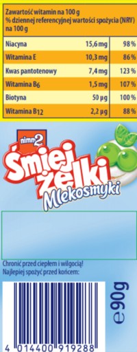 NIMM2 JELLIES ŚMIEJŻELKI MLEKOSMYKI 90G