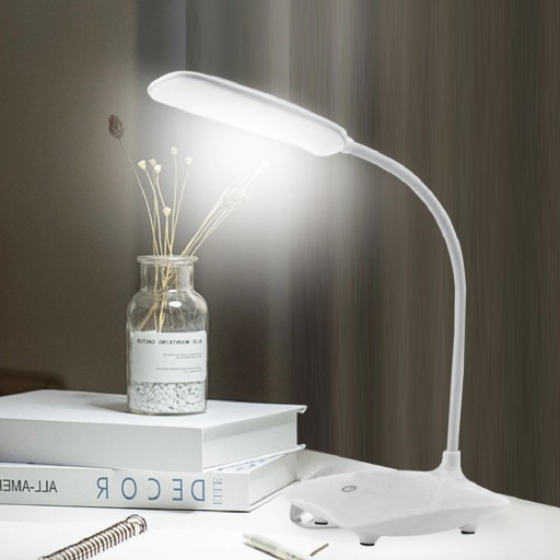 Stolná LED lampa do školy, dotyková USB, pre deti, biela