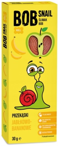 SNAIL Bob Slimák ROLL jablkovo-banánová roláda 30 g PRÍRODNÁ OVOCNÁ SNACK