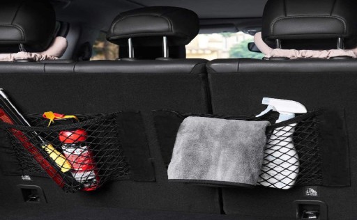 TAŠKA SIEŤKA NA KUFOR AUTA S VELKÝM VRECKOM NA VELCRO 80x25cm