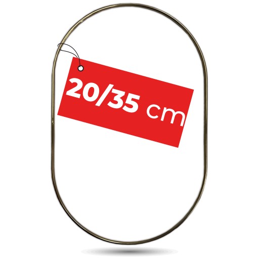 Kovová obruč 35cm PRE MACRAME LAPAČ SNOV KOLESO elipsa oválna ZLATÁ POLOVICA