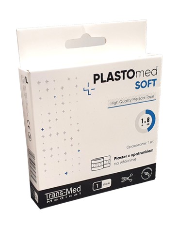 Hypoalergénna náplasť z netkanej textílie s obväzom 8 cm x 1 m Plastomed Soft