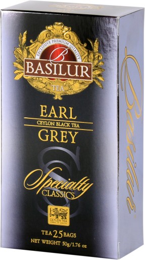 BERGAMOTKA citrusový čierny čaj EARL GREY Sáčky Basilur - 25 x 2 g