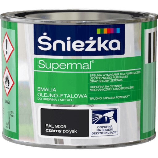 Śnieżka Supermal Phtalic email 0,2L Black Gloss