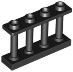 LEGO PLOTOVÁ MRIEŽKA 1X4 ČIERNA 15332