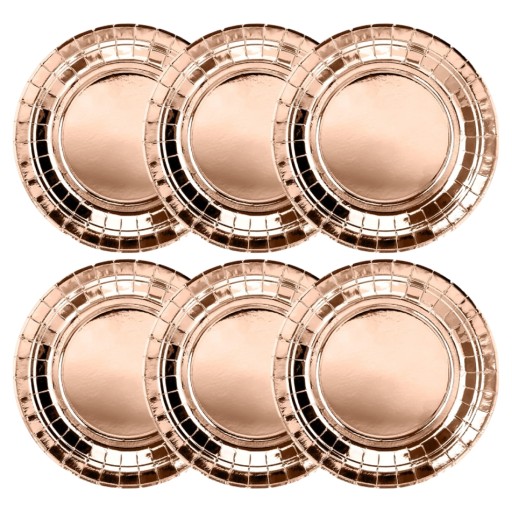 Papierové taniere Rose gold 18 cm 6 ks