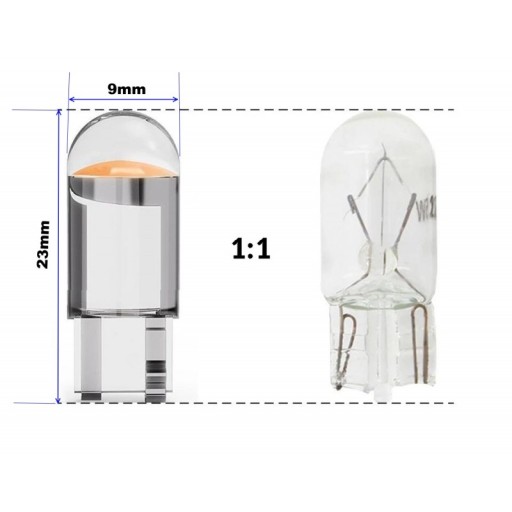 W5W LED žiarovka T10 12V farby 150lm Červená