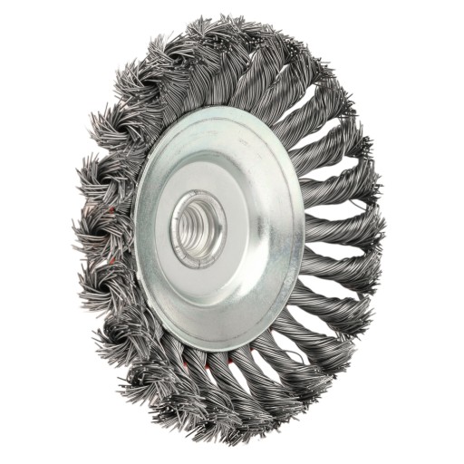 DRÔTENÁ KEFA 125 mm M14 SKÚTENÝ DRÔT BOČNE OBALENÝ DISK OCEL