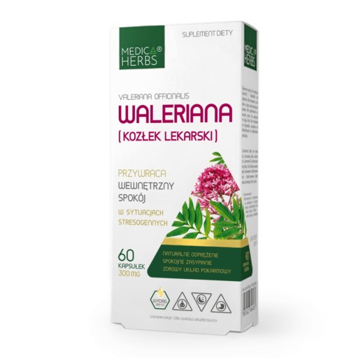 Medica Herbs VALERIANA Valeriána lekárska 60 kapsúl DOBRÝ RELAX HLOBOKÝ SPÁNOK