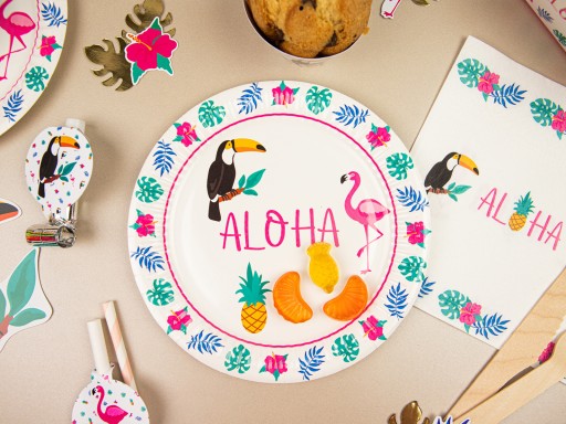 Aloha Hawaii narodeninové taniere 18cm 6ks