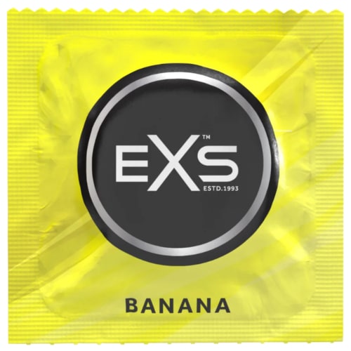 EXS BANANA kondómy 1 ks, príchuť banán, klasický zvlhčený orálny sex