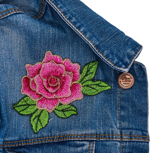Nášivka FLOWER rose pink APLIKÁCIA veľký kvet