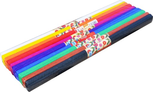 10 X Krimpovaný hodvábny papier MIX FARIEB 50 CM X 200 CM