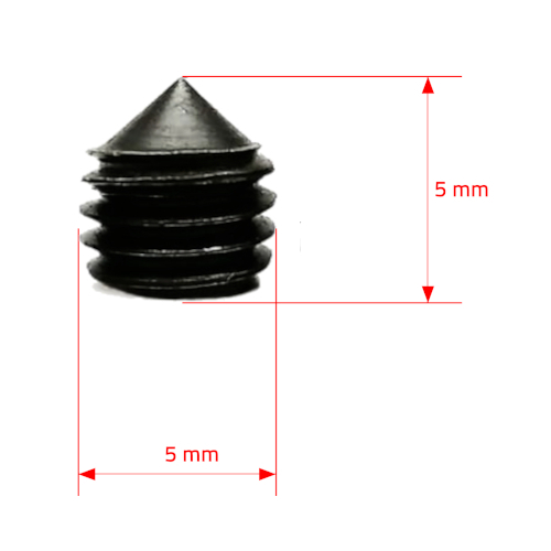 IMESTROUBOVÁ KĽÚČKA NA DVERE SKRUTKA čierna M5x5 - 10 ks