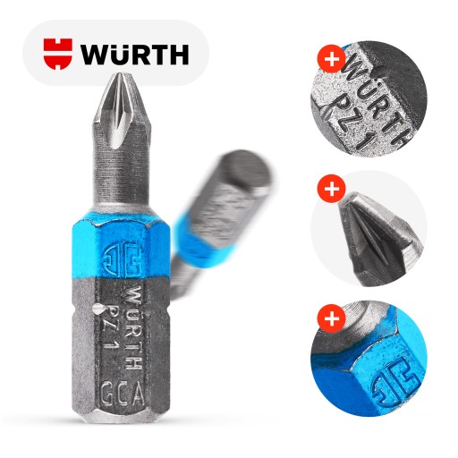 BIT PZ1 WURTH Skrutkovacie bity Wurth 1/4 PZ1 0614176651090