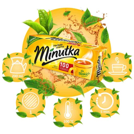 Lacný čaj Minutka Black Express Tea 100 T. Balenie proti nafukovaniu