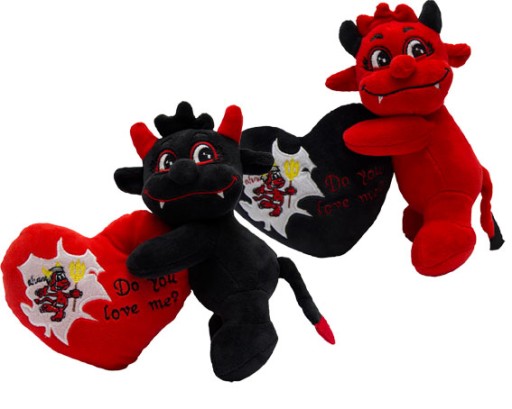 Čert so srdcom červený 20 cm VALENTÍN 56114