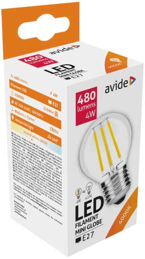 LED žiarovka 6W vlákno G45 E27 EDISON malá guľ